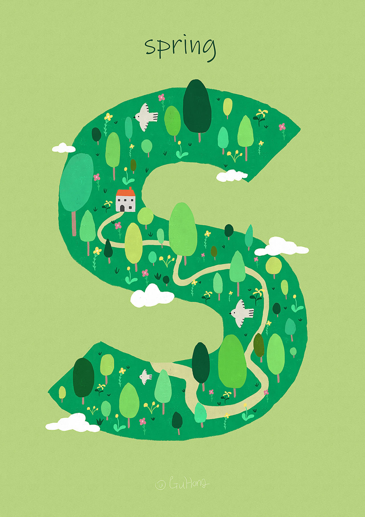 春夏秋冬四季主题插画