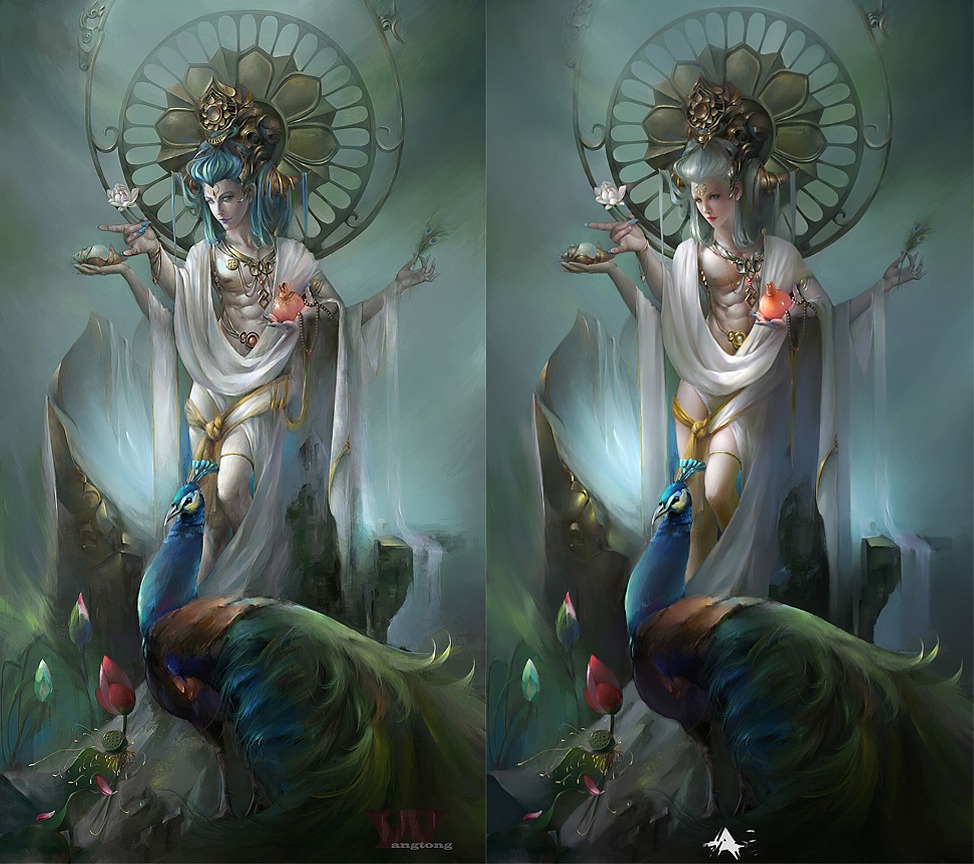 孔雀明王（老图改）（图ZMTMyMDIxOTQ4） - 创作习作 - 站酷设计师wangtong0509原创素材 - 站酷ZCOOL