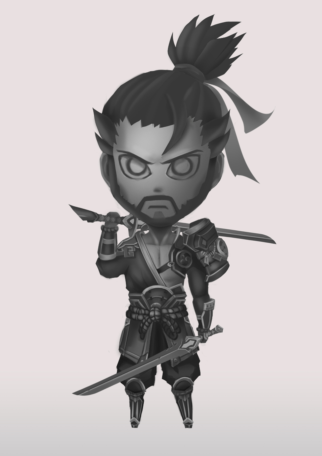 【王者荣耀】宫本武藏Q版（图ZMTgyMTM5NDYw） - 创作习作 - 站酷设计师吃橘子了喂原创素材 - 站酷ZCOOL