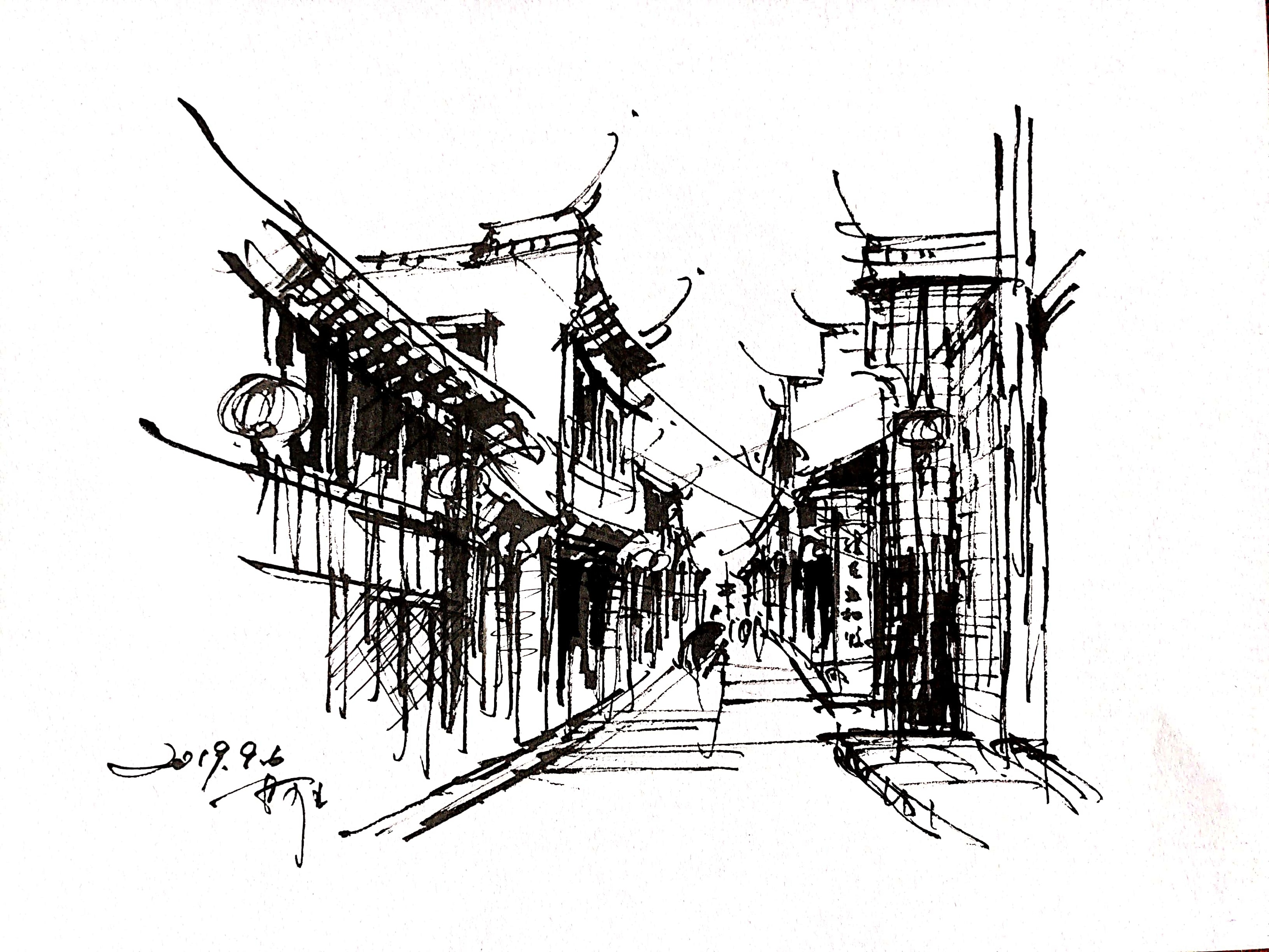 阿王速写建筑风景