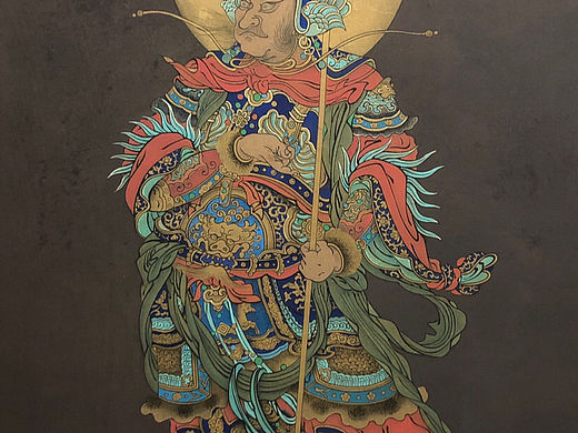 中国工笔人物画岩彩天王