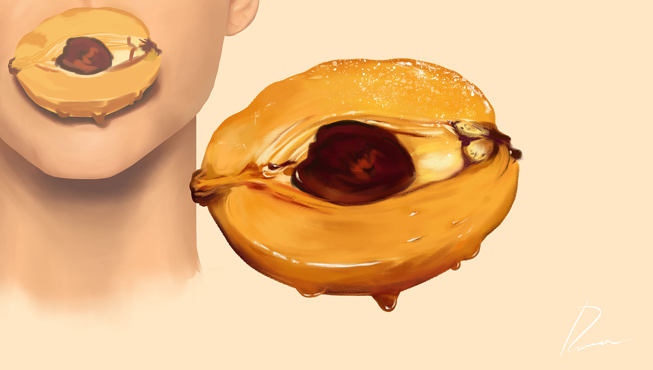 手绘,插画,练习,桃子