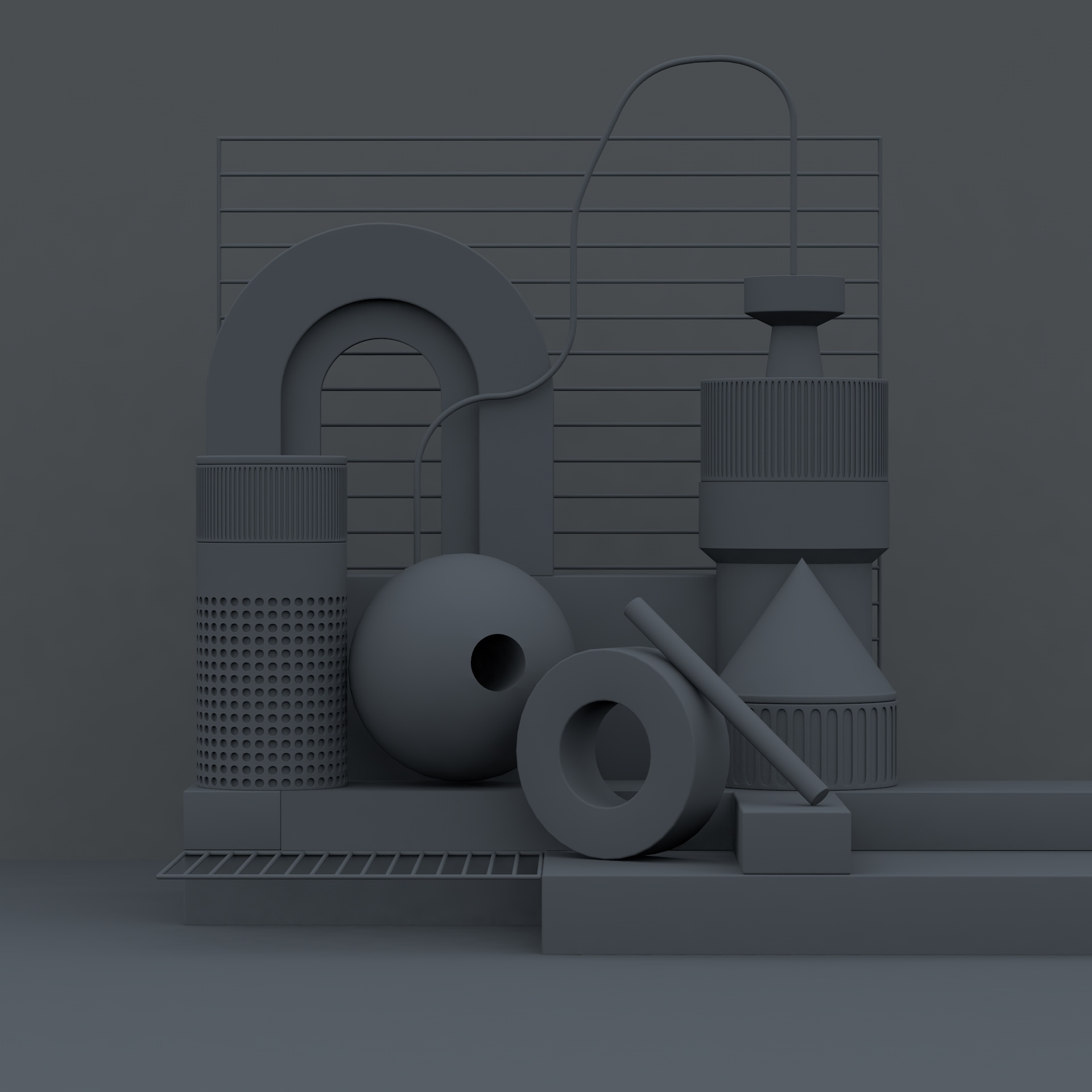 c4d场景模型合成