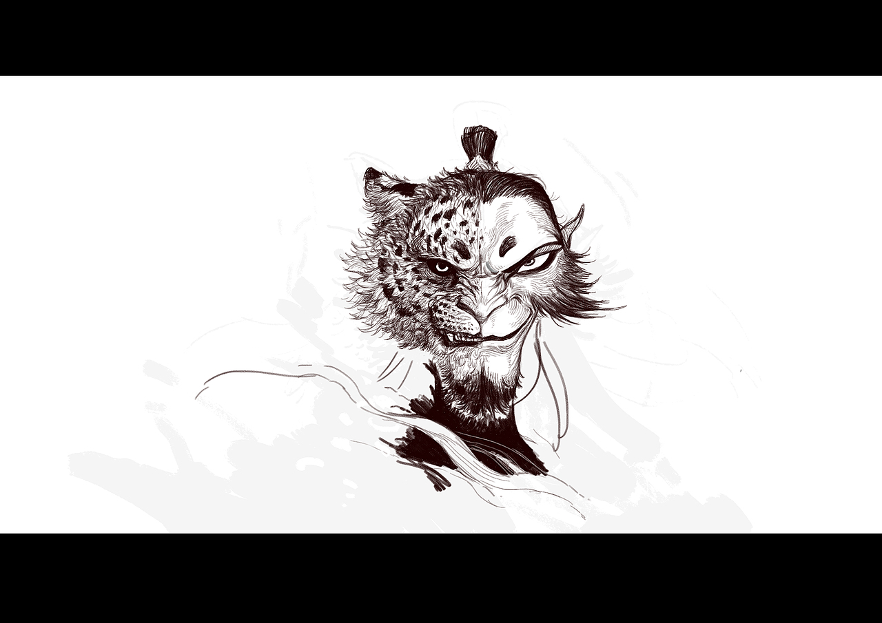 申公豹练习图及创作过程