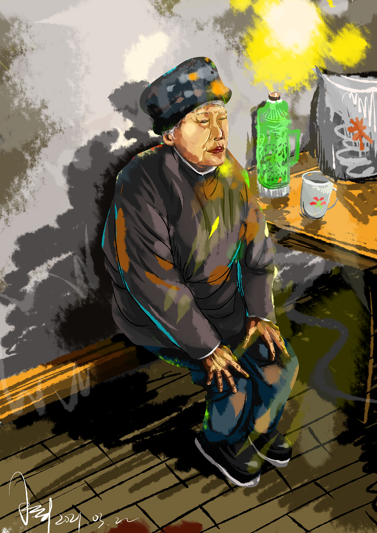 姥姥|插画|创作习作|小炎无惑 - 原创作品 - 站酷 (zcool)