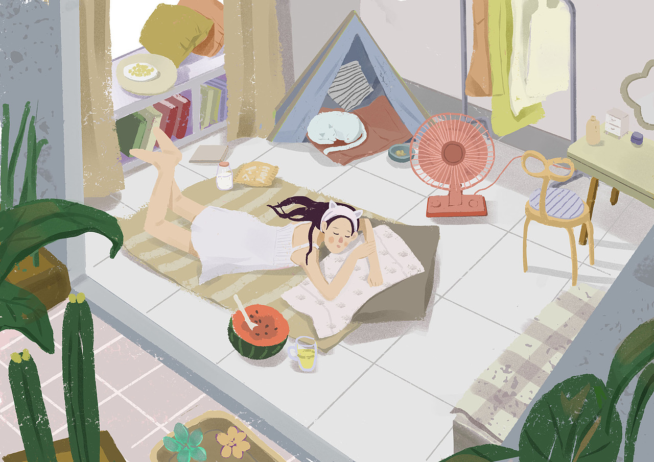 暑假（图ZODE1NDc4NTI=） - 创作习作 - 站酷设计师孔孔art原创素材 - 站酷ZCOOL