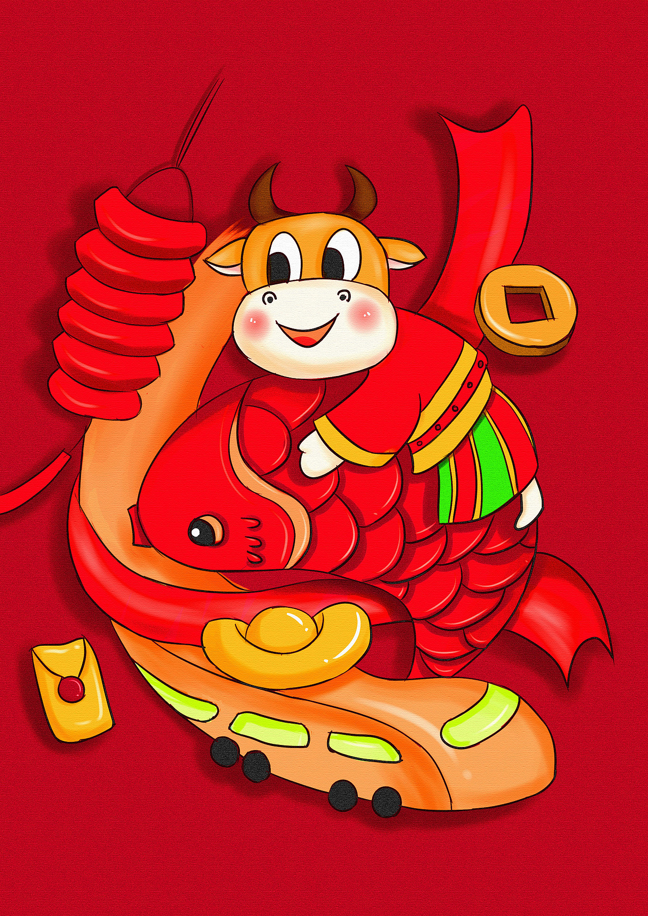 牛年新春插画练习