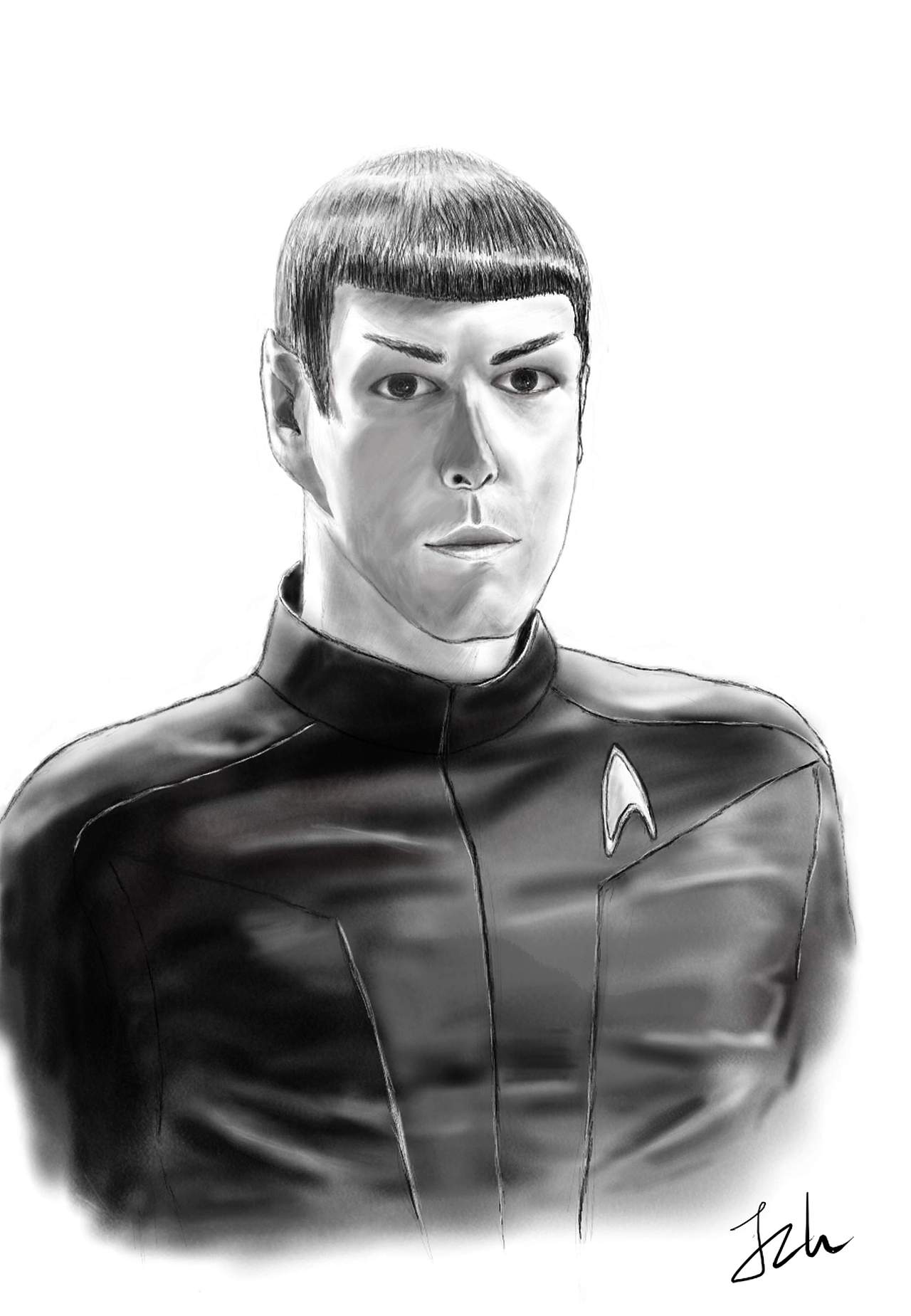 星际迷航主角 Spock －第一幅数位板作品要存站酷（图ZMzk4NTQzOTI=） - 创作习作 - 站酷设计师烟雨小航原创素材 - 站酷ZCOOL