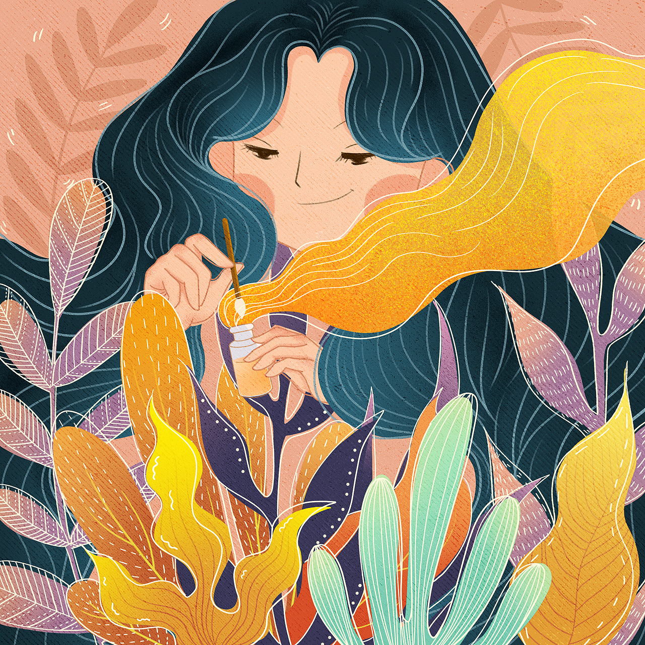 万物生长（图ZMTY0Njg0OTk2） - 商业插画 - 站酷设计师饿晕的小女警原创素材 - 站酷ZCOOL