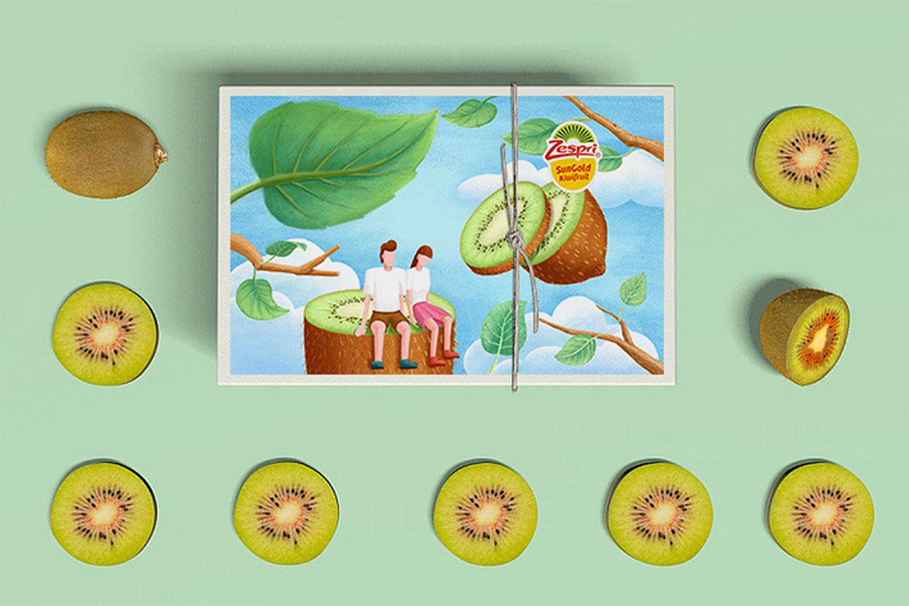 佳沛-猕猴桃插画包装设计