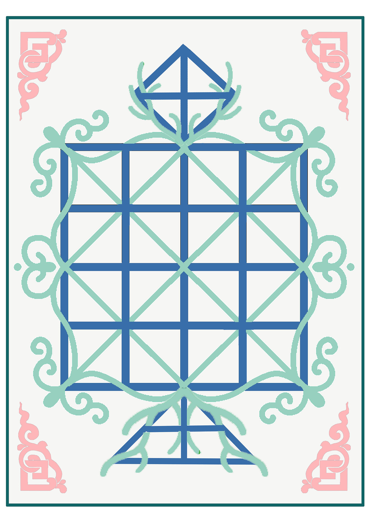 蒙古族鹿棋图案