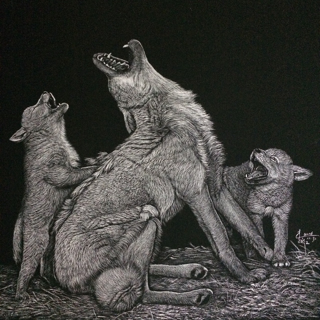 李子哥动物亲子系列刮画集（第一季）（图ZMTU3OTg5ODI4） - 绘画 - 站酷设计师李子哥原创素材 - 站酷ZCOOL