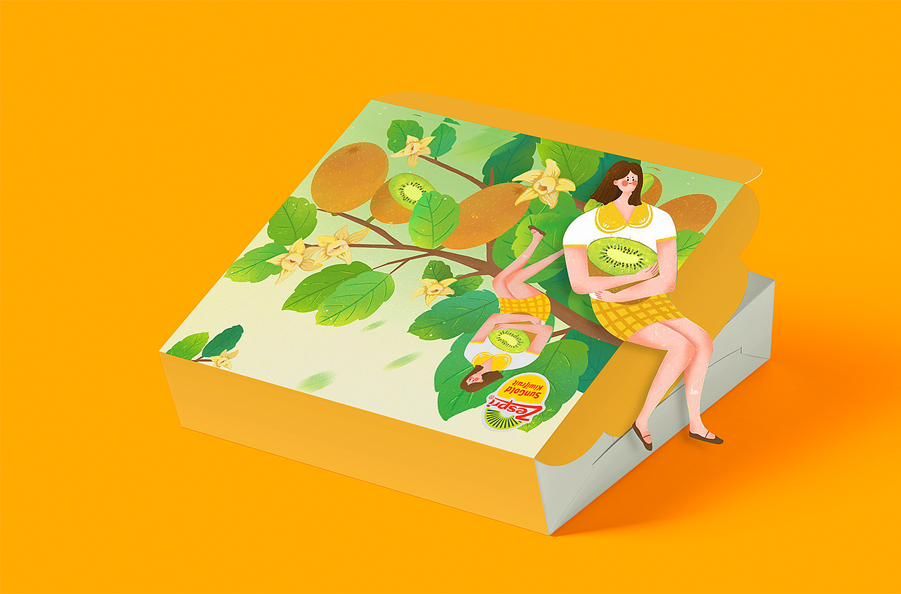 佳沛-奇异果插画包装设计（图ZMjE2NDU1MDY0） - 包装 - 站酷设计师狼耕创意设计原创素材 - 站酷ZCOOL