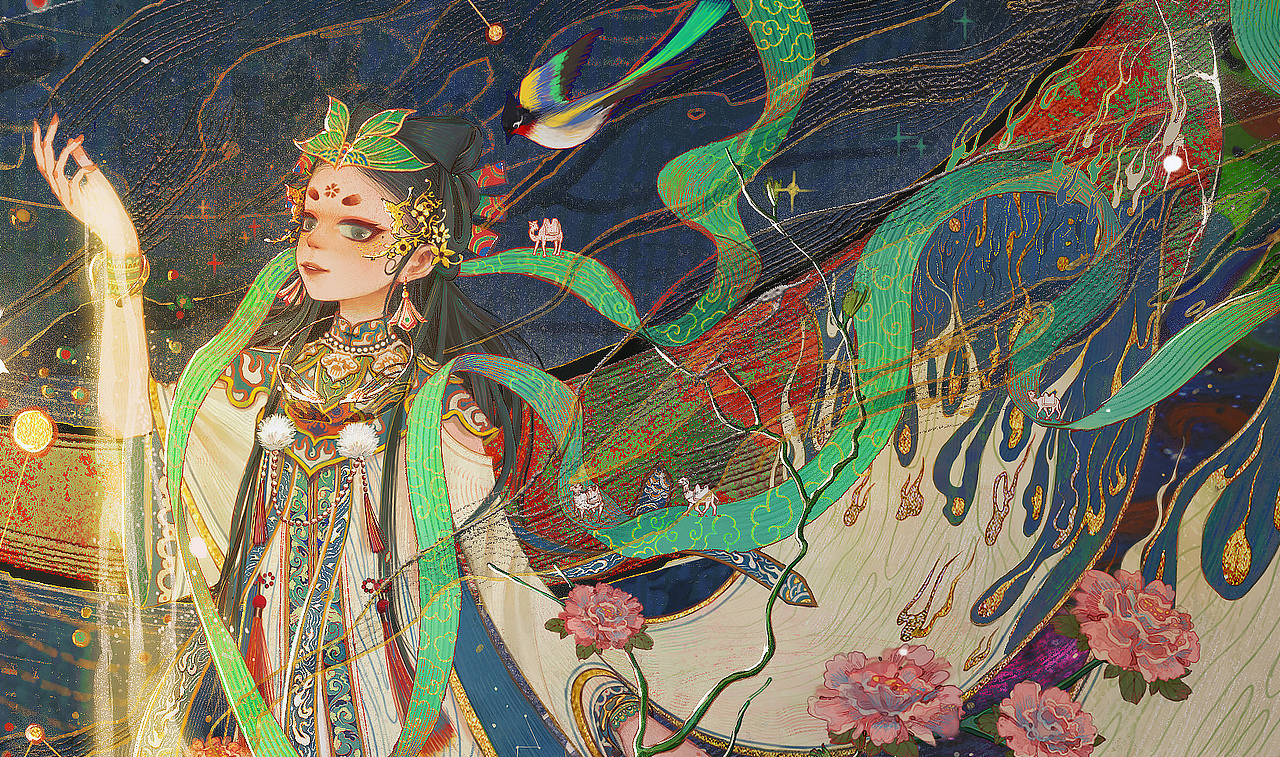 阴阳师百绘罗衣 花鸟卷——澜星琉璃(图ZMjY1MzM0MTEy) - 概念设定 - 站酷设计师東夏卿卿原创素材 - 站酷ZCOOL