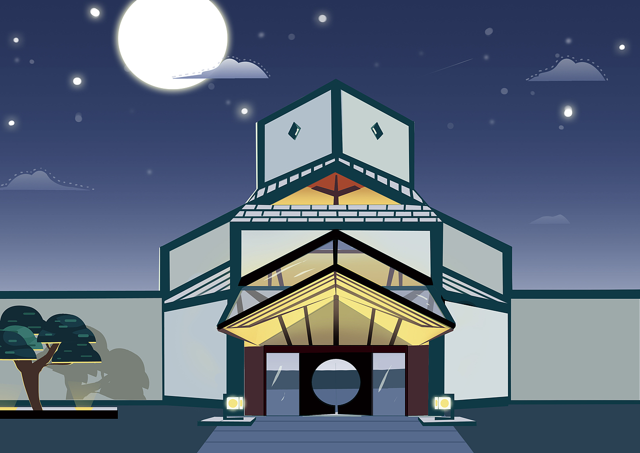 苏州博物馆插画绘制