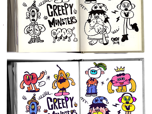 10月速写本涂鸦