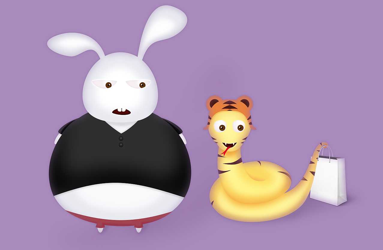 兔子与蛇卡通形象