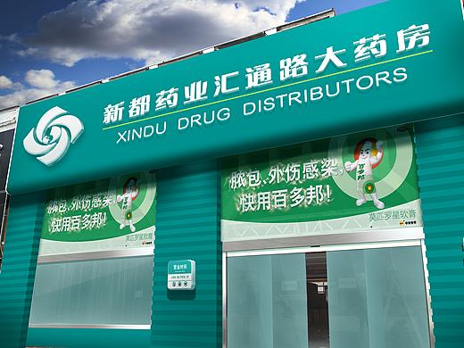 新都药业 门头 效果图