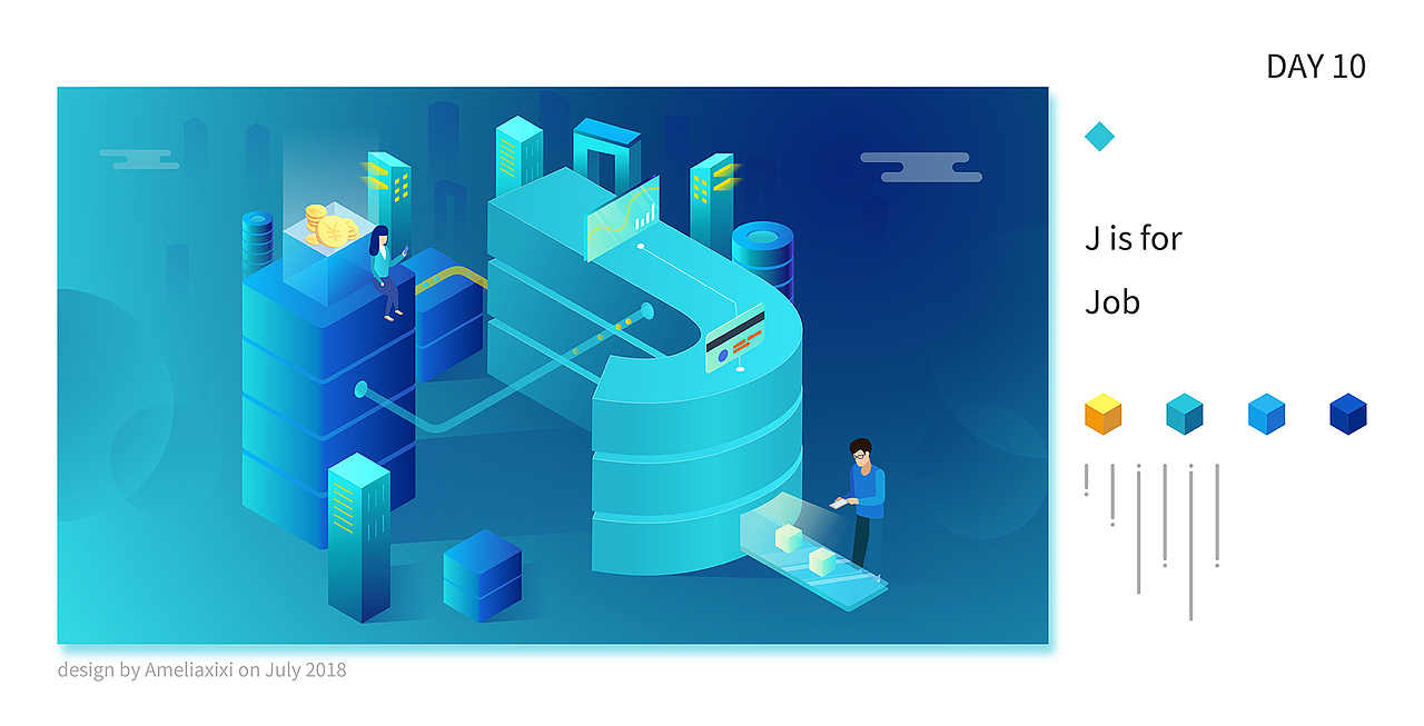 isometric字母插画及教程