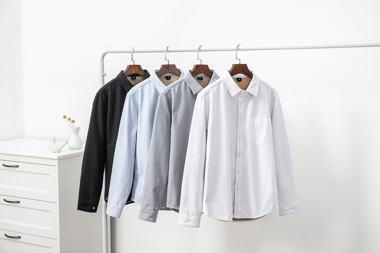 男士衬衫场景拍摄70衬衣上衣类静物平铺摆拍产品摄影