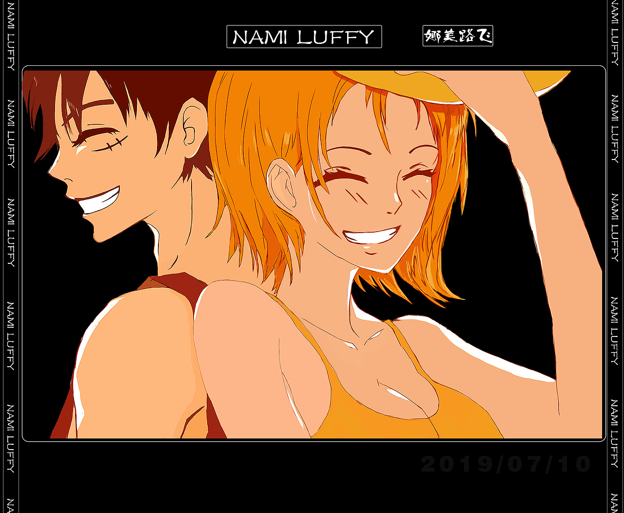 娜美路飞插画（图ZMjA4MDA5OTA4） - 创作习作 - 站酷设计师v丶oe原创素材 - 站酷ZCOOL