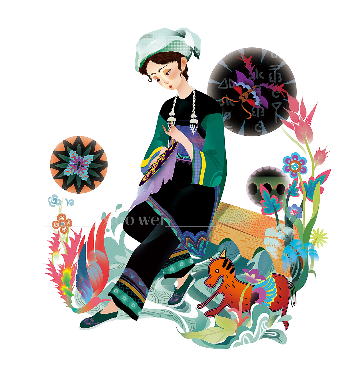 贵州-九州特色插图（图ZMjIyNDU2MTI0） - 商业插画 - 站酷设计师晓卫VAVA原创素材 - 站酷ZCOOL