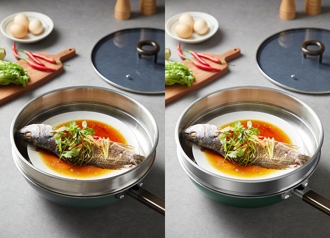 一些厨房炒锅、煎锅、早餐机修图