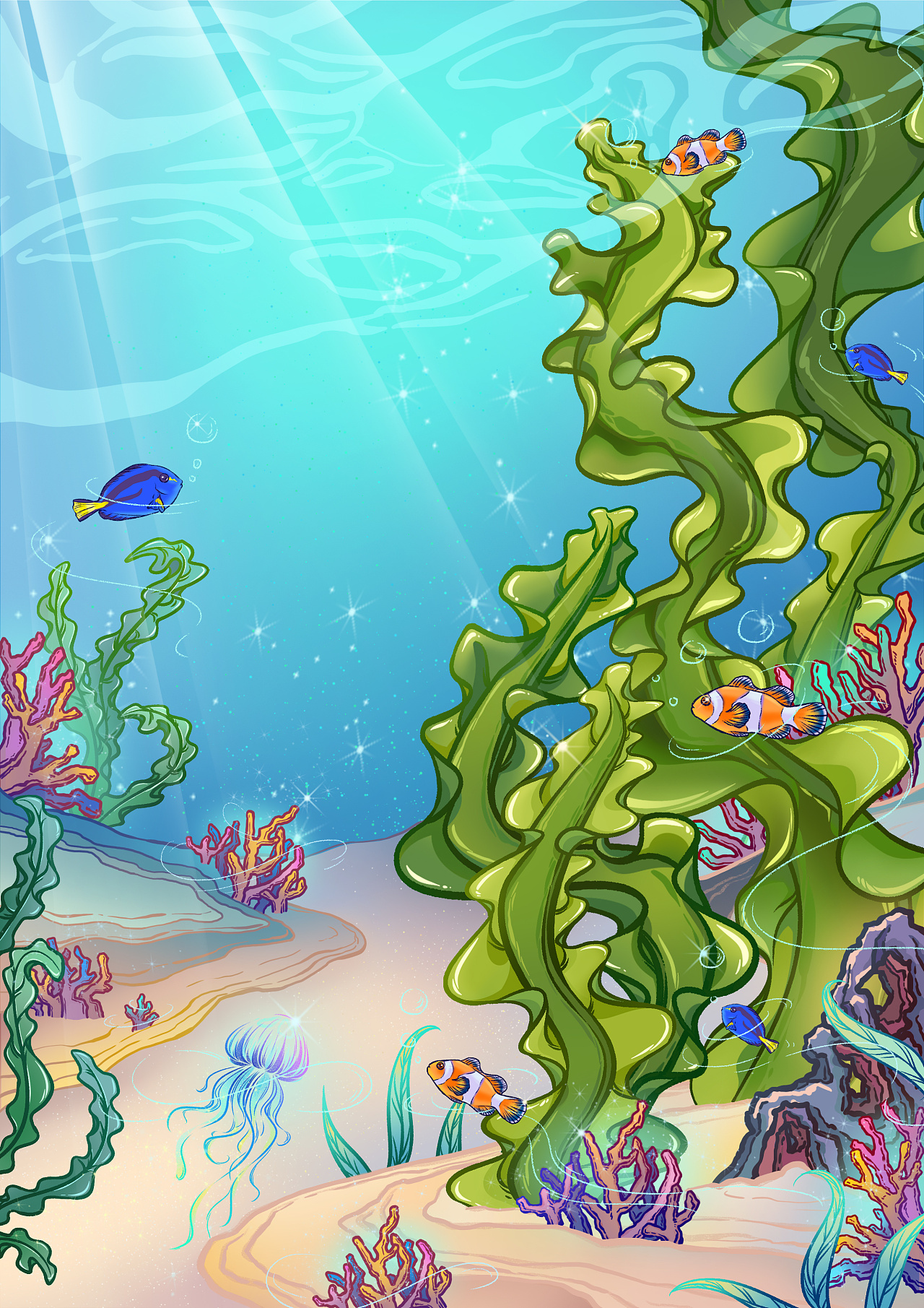 海藻沙拉 包装插画设计