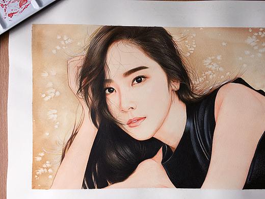 水彩彩铅混合技法——郑秀妍