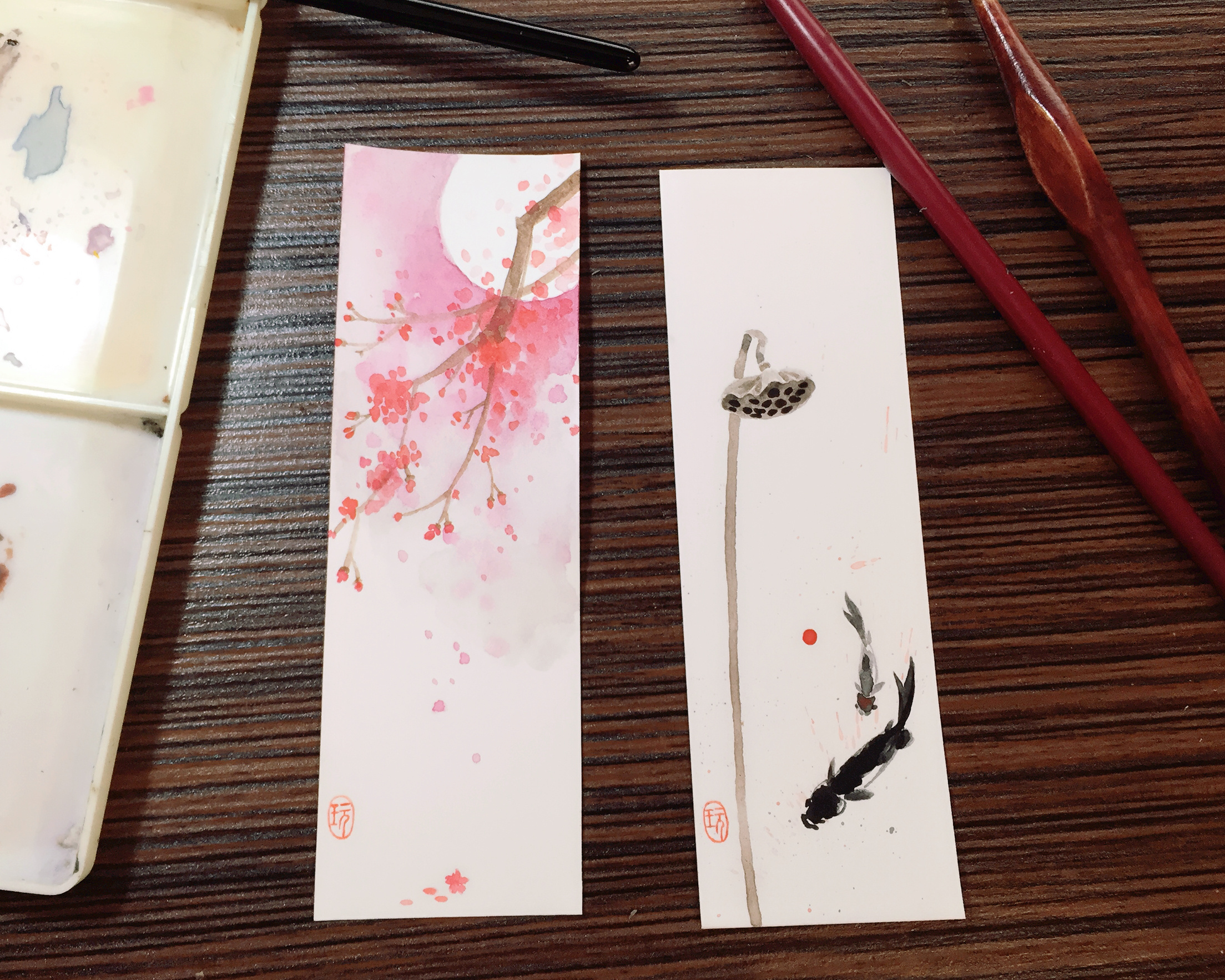 书签|纯艺术|水彩|清心无尘 - 原创作品 - 站酷 (zcool)