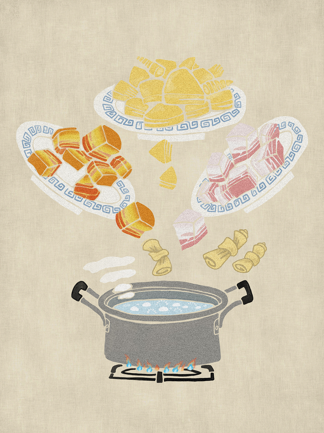 《黄小厨》系列手绘文艺风美食制作插画（图ZMTcwOTc0MjM2） - 商业插画 - 站酷设计师插画师周天天原创素材 - 站酷ZCOOL