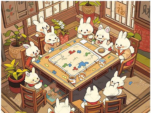 拼拼图的可爱兔纸们（个人主页-ZNjc0NTAzNDg=） - 商业插画 - 站酷设计师xkxinxin原创素材 - 站酷ZCOOL