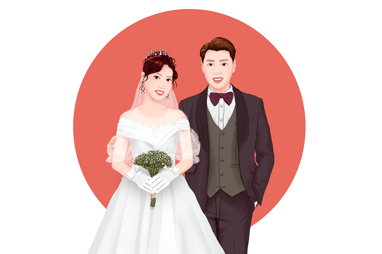 婚礼插画（图ZMjQwNTk2Mzky） - 商业插画 - 站酷设计师Leon24原创素材 - 站酷ZCOOL