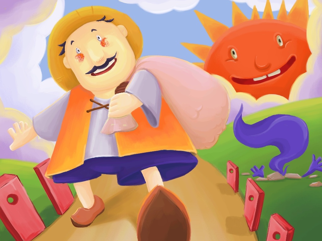 儿童插画 农夫与魔鬼