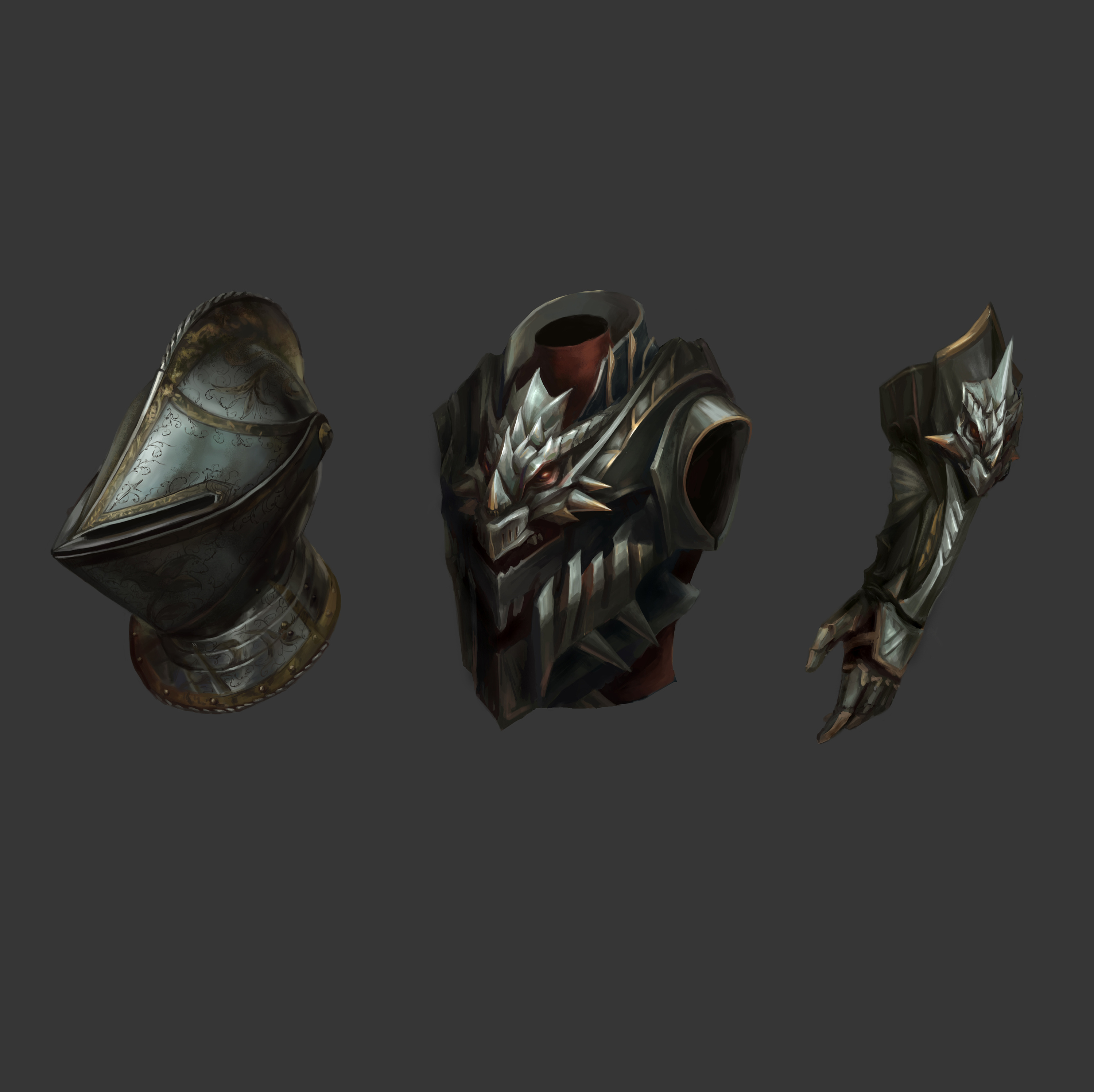 根据头盔临摹做的盔甲设计练习