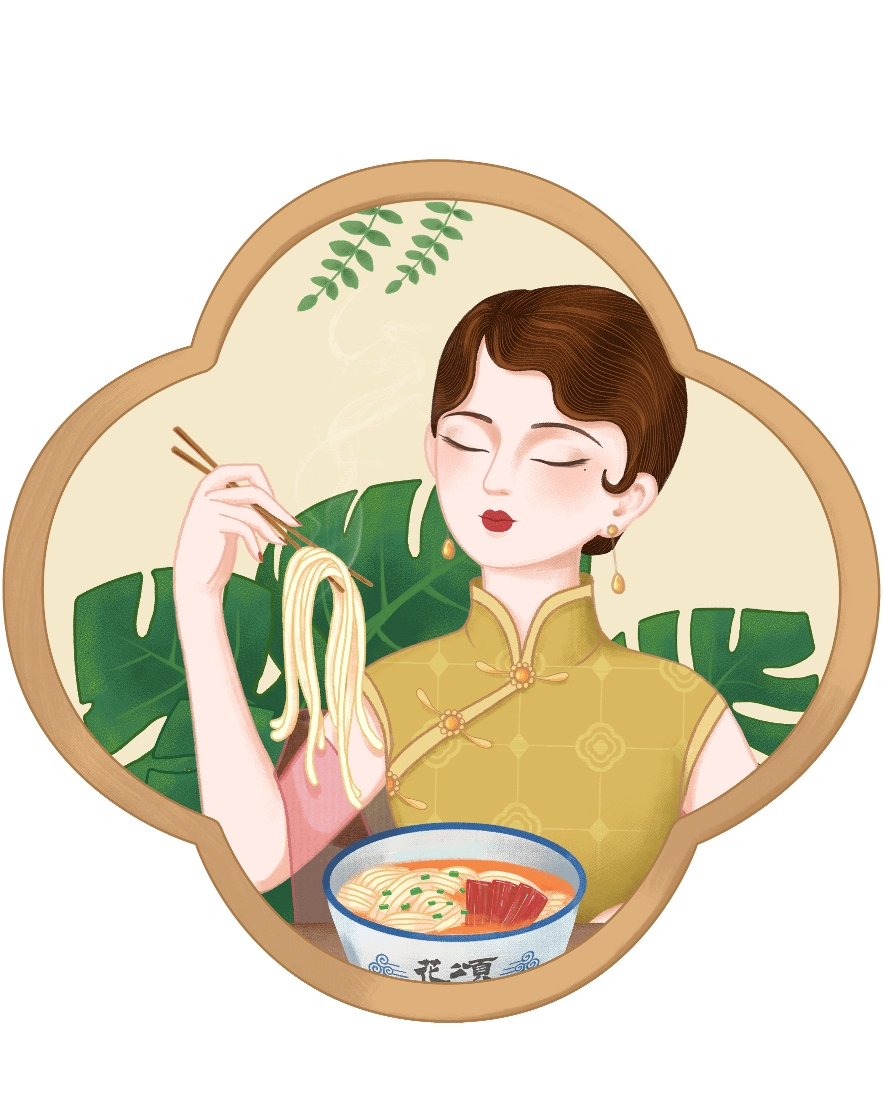 民国美女插画-中华米粉（图ZMjc5NTA1MTE2） - 商业插画 - 站酷设计师余巧红原创素材 - 站酷ZCOOL