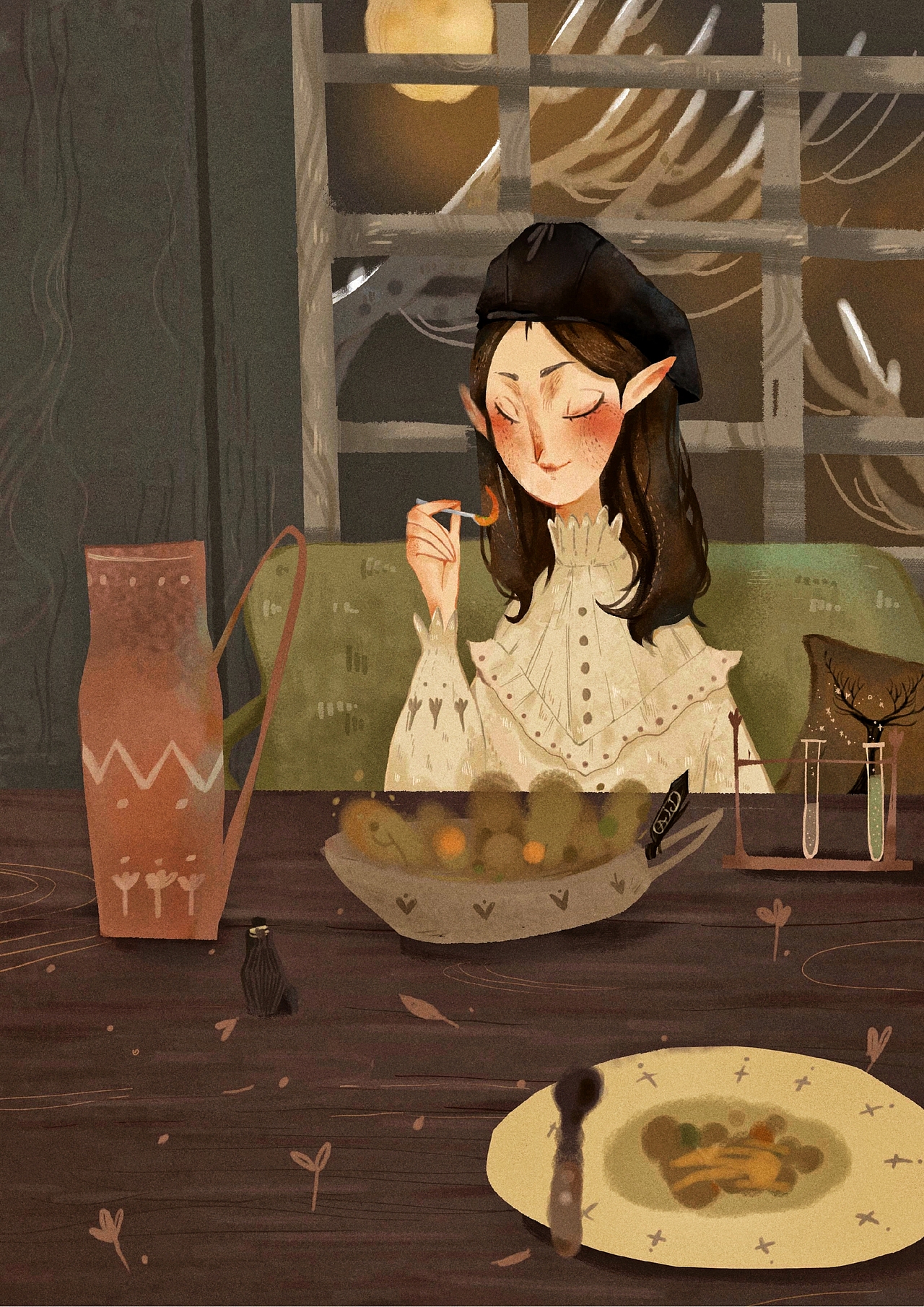 共餐（图ZMjI1NzMyNTUy） - 商业插画 - 站酷设计师角落马原创素材 - 站酷ZCOOL
