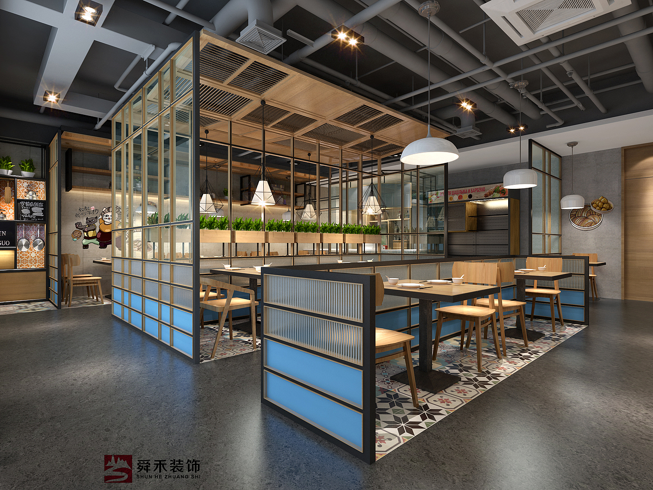 滨州临沂麻辣香锅火锅店海鲜自助餐厅装修设计（图ZMjU2NjQxNDMy） - 酒店餐饮设计 - 站酷设计师Z32358901原创素材 - 站酷ZCOOL