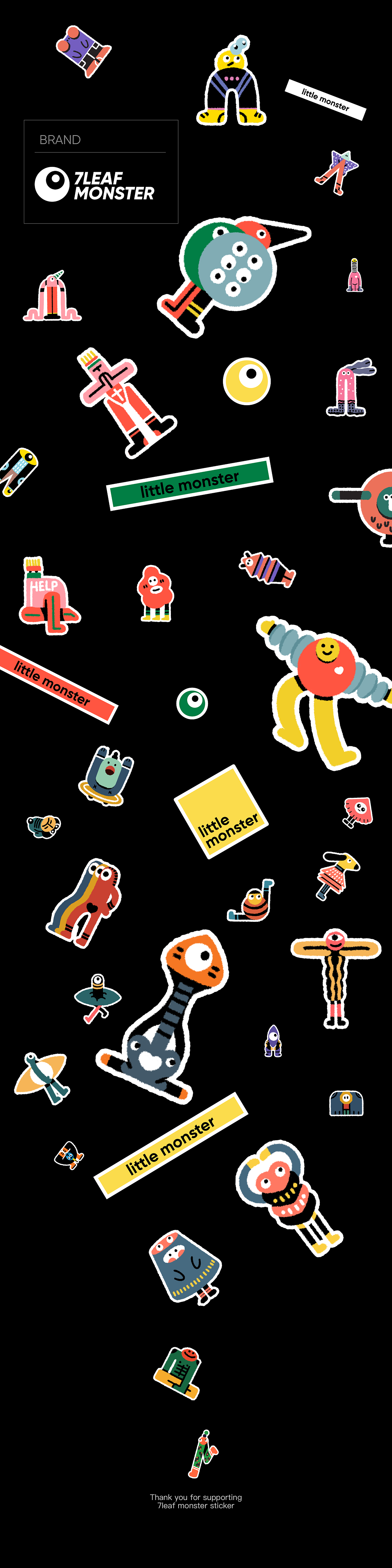 7LEAF LITTLE MONSTER STICKER（图ZMjA2MTQzMDE2） - 商业插画 - 站酷设计师7leaf原创素材 - 站酷ZCOOL