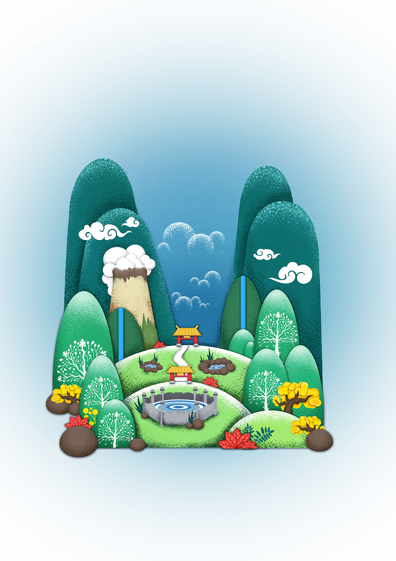 ”水火相容“海报（手绘插画）（图ZMjMxMDI5NjA=） - 商业插画 - 站酷设计师MrZHONG77原创素材 - 站酷ZCOOL