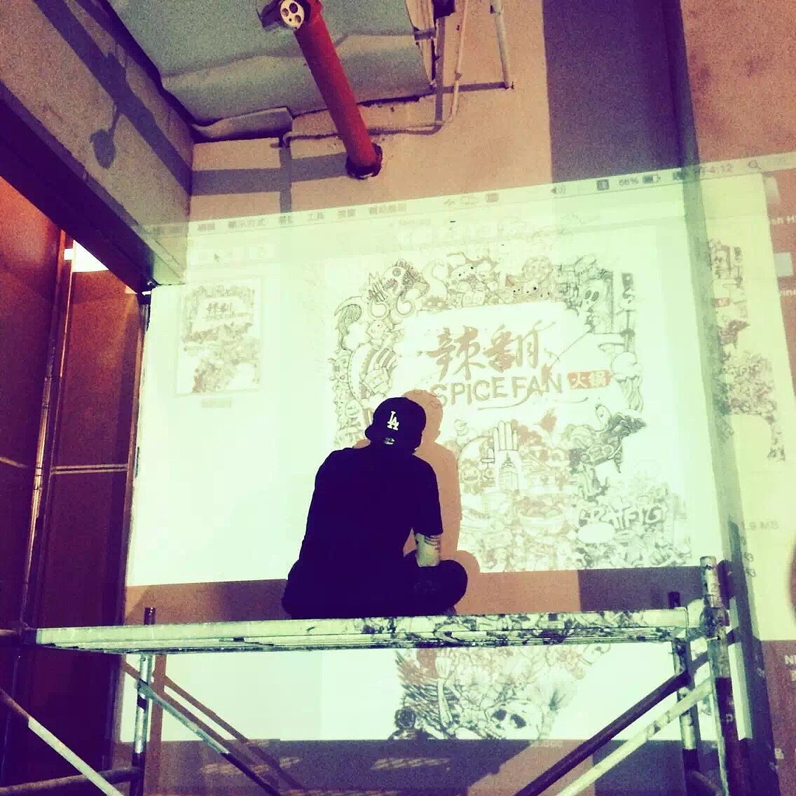 辣翻火锅插画墙绘设计创作