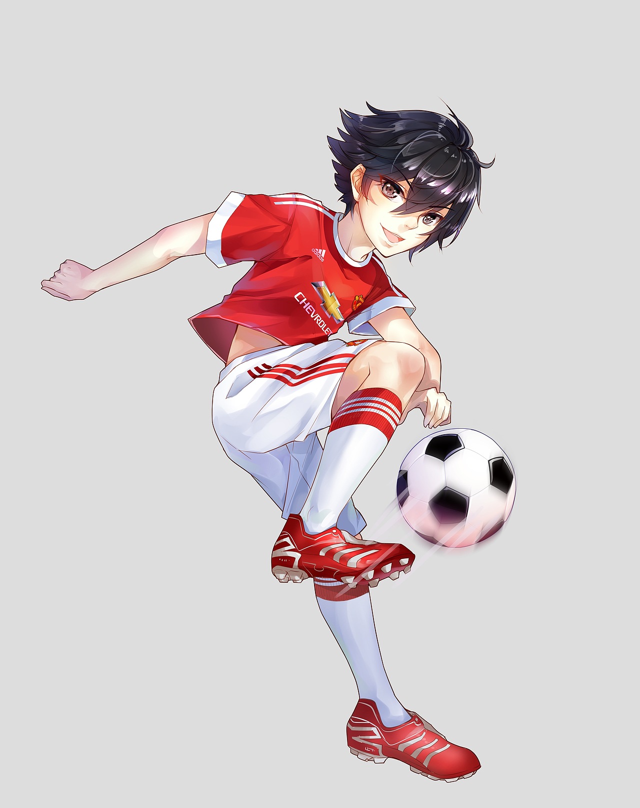 动漫 插画 足球