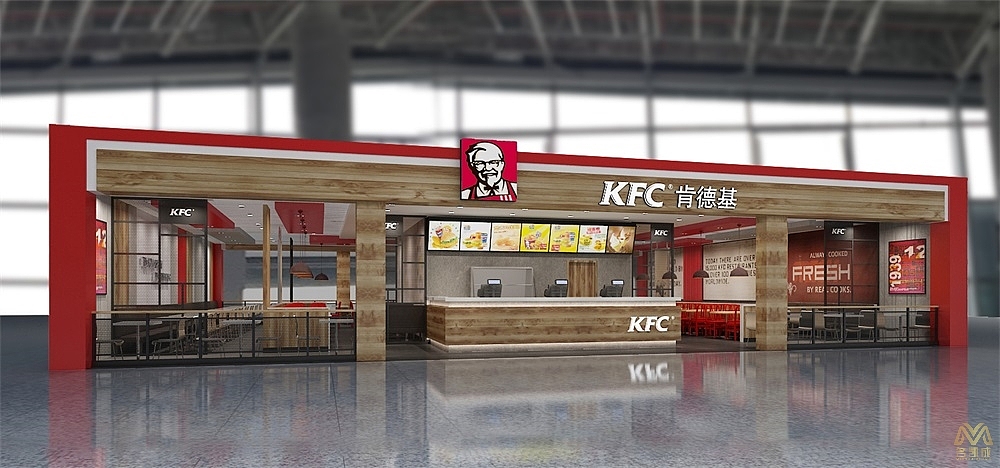 肯德基炸鸡汉堡店炸鸡小吃店设计#餐厅设计#汉堡店设计