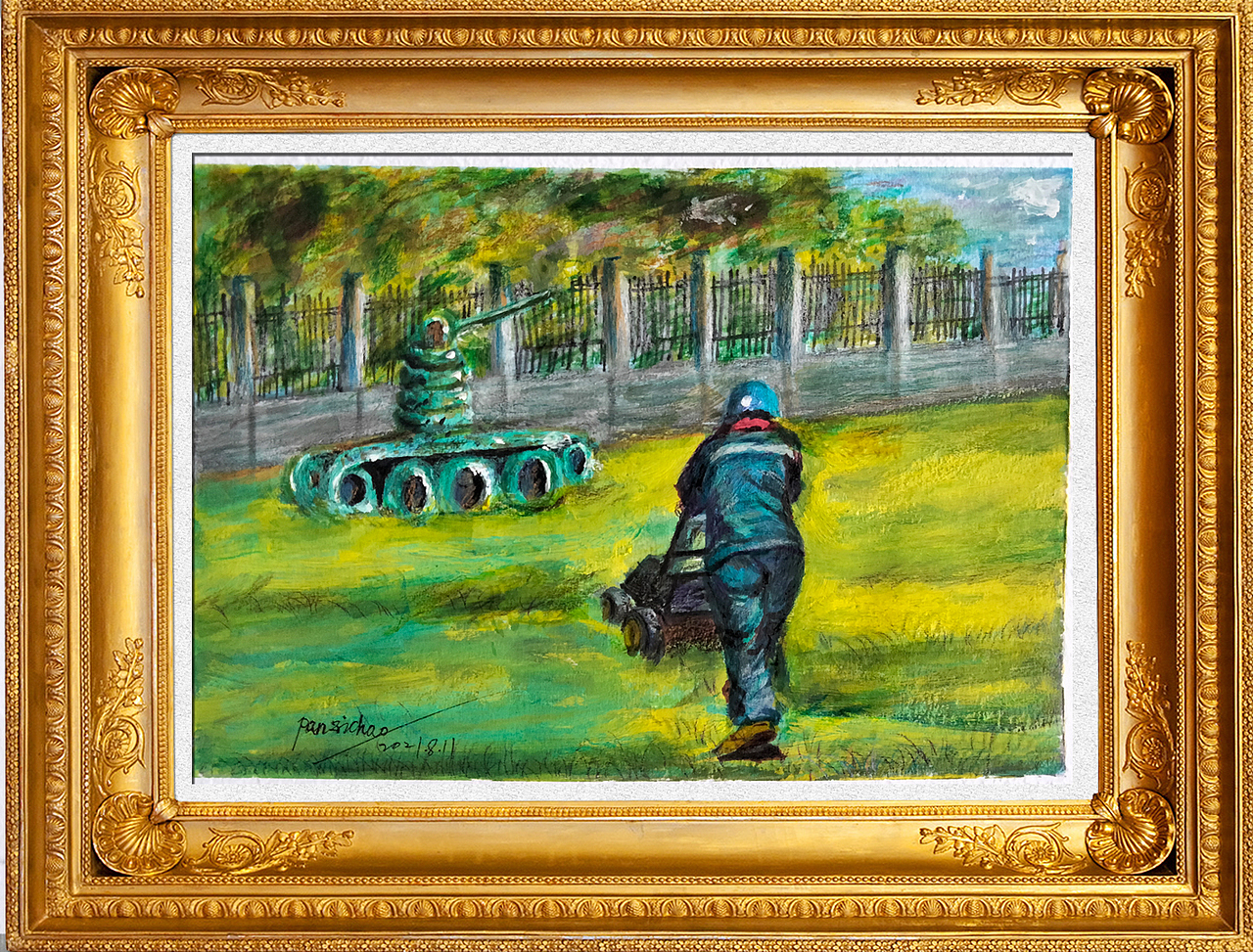 厂区一角，彩铅小画