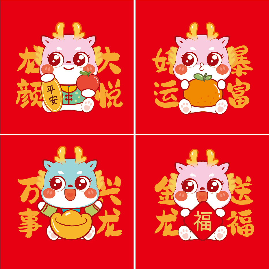 小飞龙IP卡通插画龙年服饰卫衣烫画设计分享