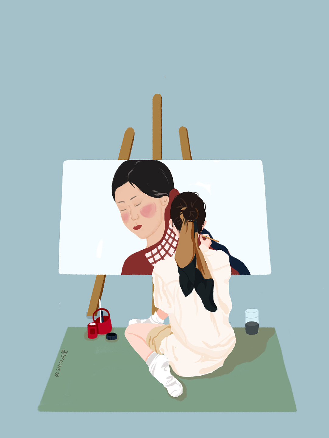 人物插画 | 美好生活（图ZMjQ5ODMyMzg0） - 创作习作 - 站酷设计师Shona栗原创素材 - 站酷ZCOOL