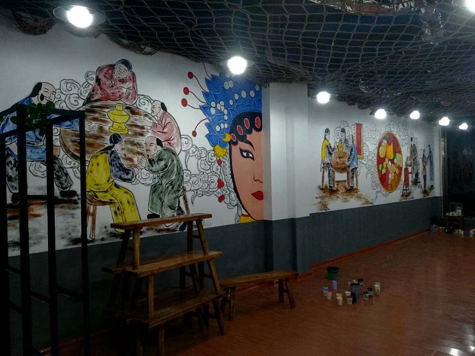 小蒙铜锅涮(中国铜锅)全国连锁,墙体彩绘