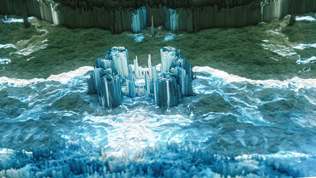 3D像素风视觉场景