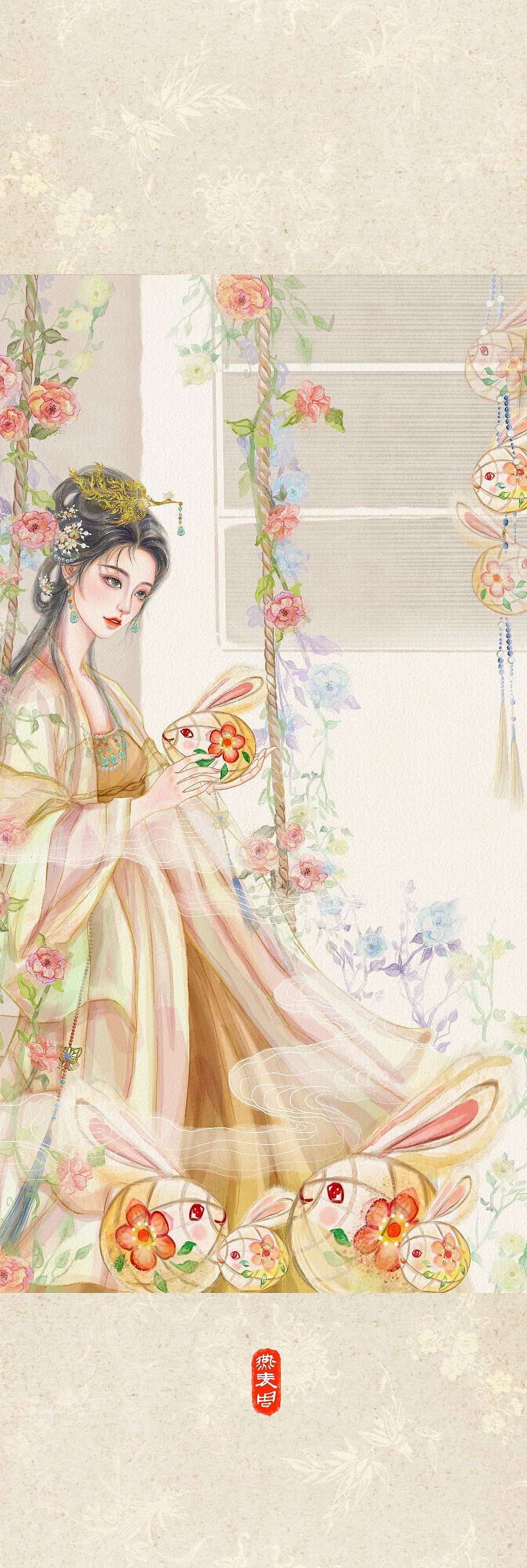 古风美人图鉴（图ZMzQ4MDQxNTM2） - 商业插画 - 站酷设计师燕麦周原创素材 - 站酷ZCOOL
