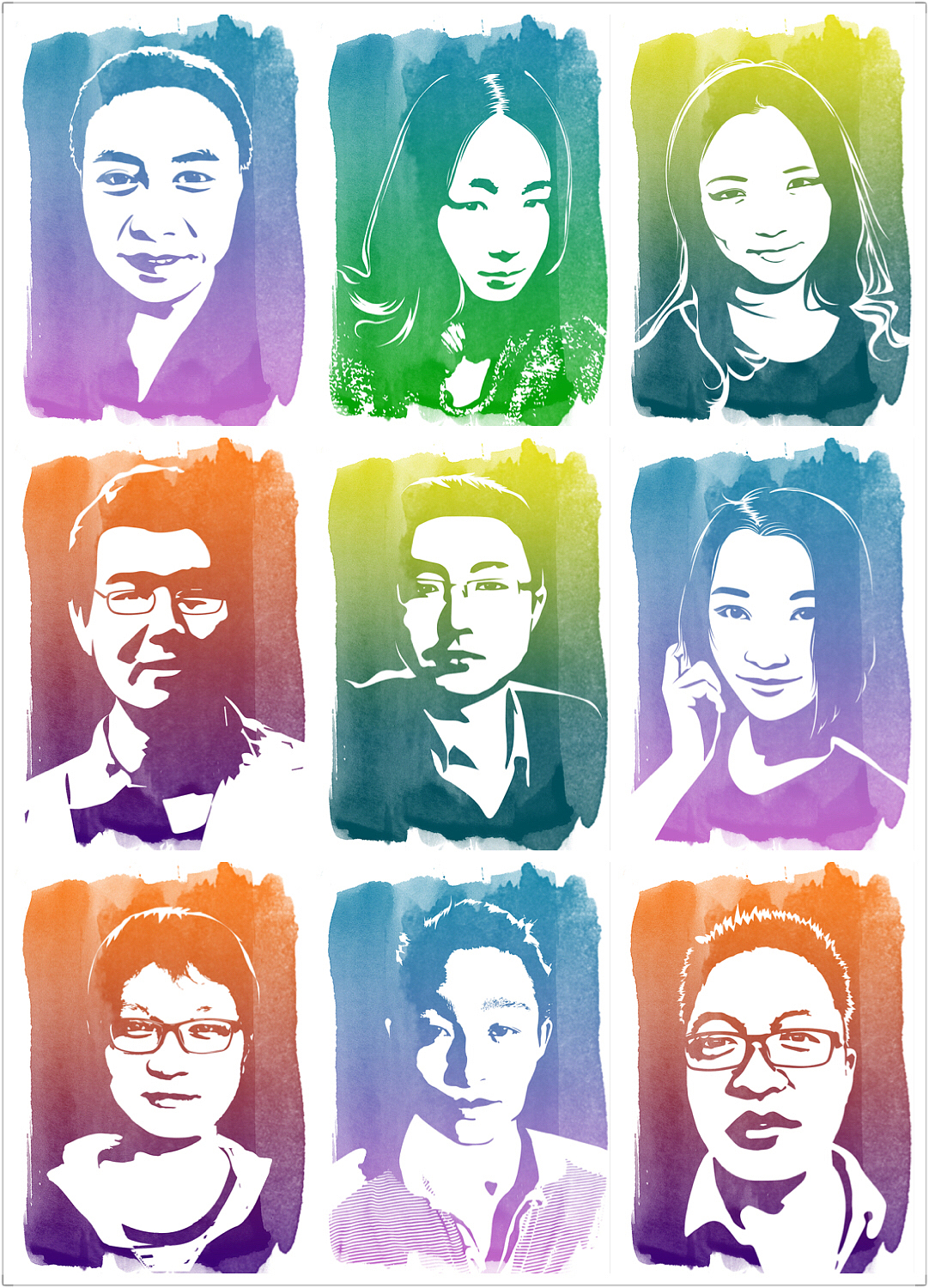 给团队成员做的一组文化衫图案设计